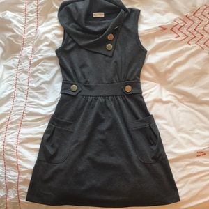 Gray sleeveless sweater dress